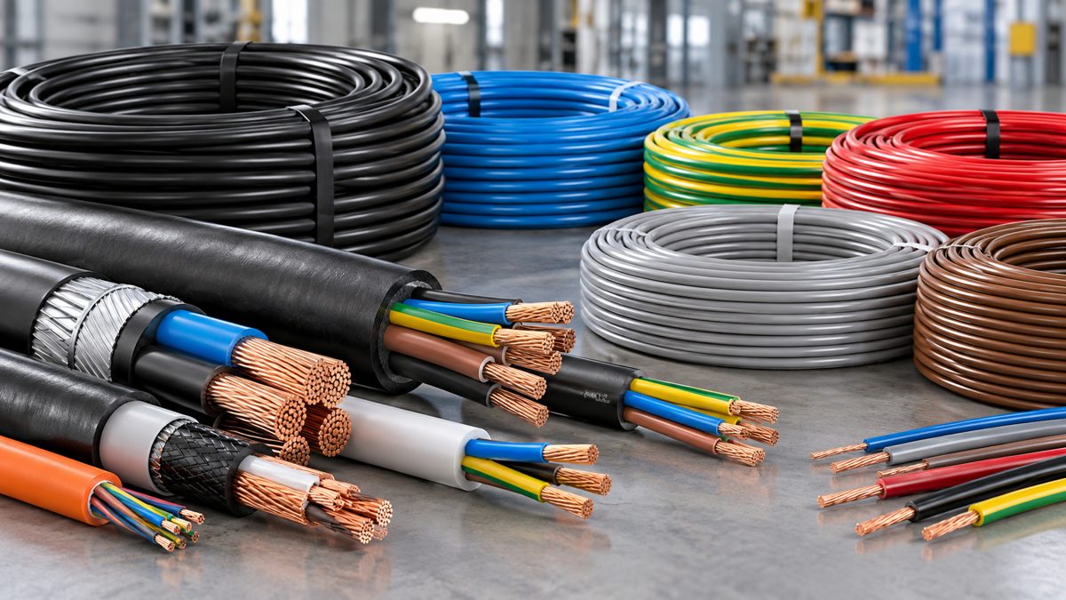 Rollos de cable eléctrico de distintos colores